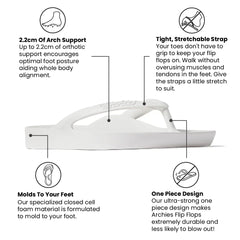 Arch Support Flip Flops - Classic - White