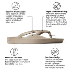 Arch Support Flip Flops - Classic - Taupe